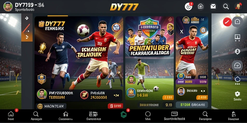 Screenshot utama menunjukkan pengalaman taruhan olahraga yang seru di DY777.