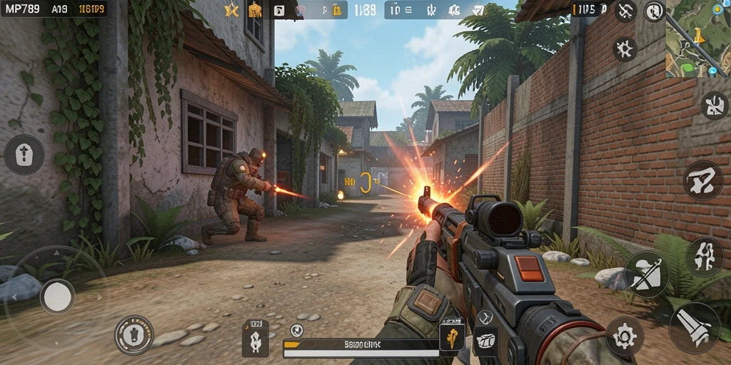 Tampilkan gameplay menegangkan dari MVP789 dengan aksi tembak-menembak.