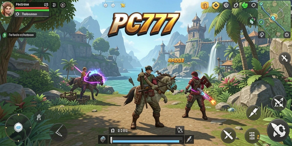 Gameplay PC777 menampilkan eksplorasi dunia terbuka yang menarik.