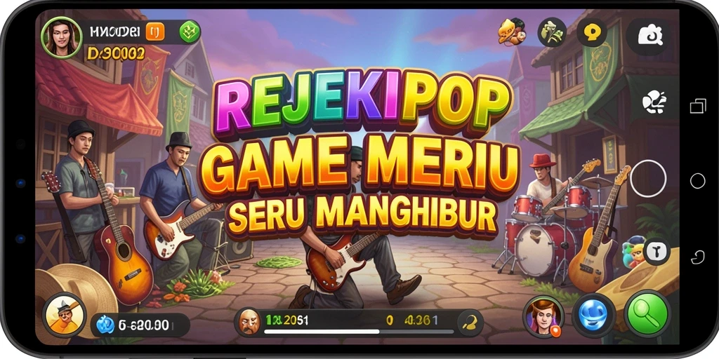 Tampilan gameplay REJEKIPOP yang penuh warna dan interaktif.